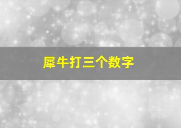 犀牛打三个数字