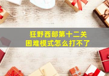 狂野西部第十二关困难模式怎么打不了