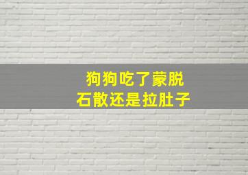 狗狗吃了蒙脱石散还是拉肚子