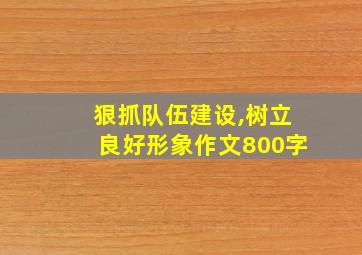 狠抓队伍建设,树立良好形象作文800字