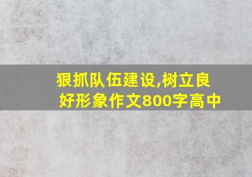 狠抓队伍建设,树立良好形象作文800字高中