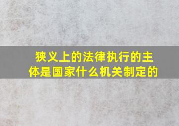 狭义上的法律执行的主体是国家什么机关制定的