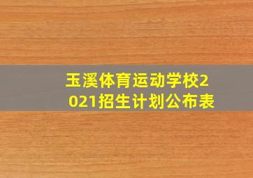 玉溪体育运动学校2021招生计划公布表