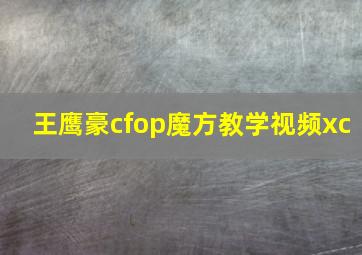 王鹰豪cfop魔方教学视频xc