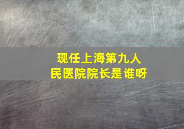 现任上海第九人民医院院长是谁呀