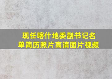 现任喀什地委副书记名单简历照片高清图片视频