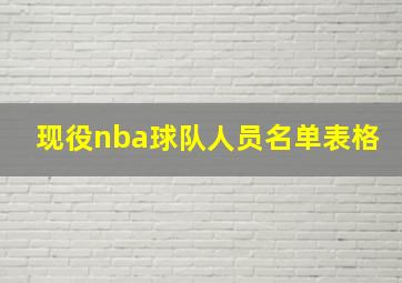 现役nba球队人员名单表格