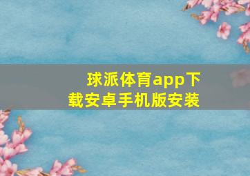 球派体育app下载安卓手机版安装