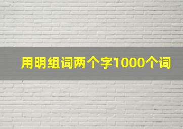 用明组词两个字1000个词