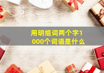 用明组词两个字1000个词语是什么