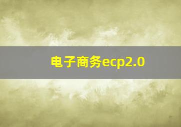 电子商务ecp2.0