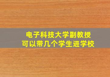 电子科技大学副教授可以带几个学生进学校