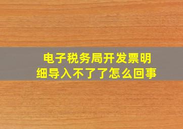 电子税务局开发票明细导入不了了怎么回事