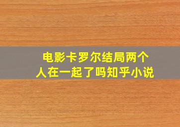 电影卡罗尔结局两个人在一起了吗知乎小说