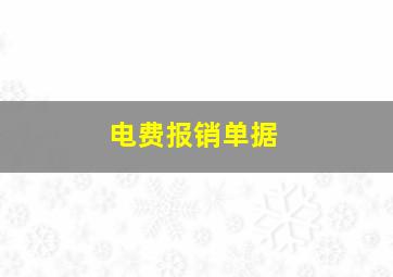 电费报销单据