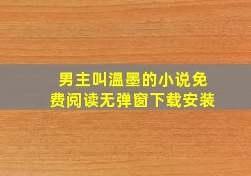 男主叫温墨的小说免费阅读无弹窗下载安装