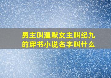 男主叫温默女主叫纪九的穿书小说名字叫什么