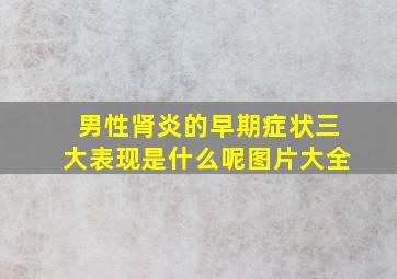 男性肾炎的早期症状三大表现是什么呢图片大全