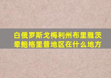 白俄罗斯戈梅利州布里雅茨晕鲍格里普地区在什么地方