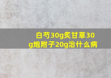 白芍30g炙甘草30g炮附子20g治什么病