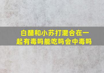 白醋和小苏打混合在一起有毒吗能吃吗会中毒吗