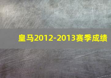 皇马2012-2013赛季成绩