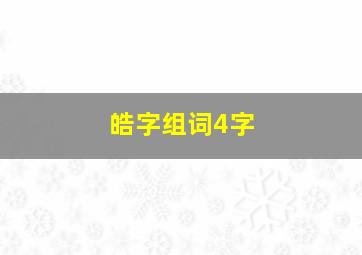 皓字组词4字