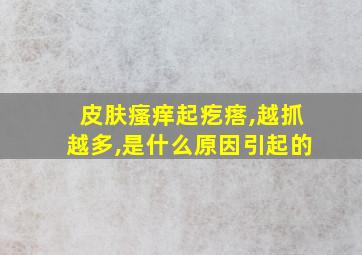 皮肤瘙痒起疙瘩,越抓越多,是什么原因引起的