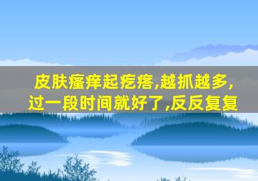 皮肤瘙痒起疙瘩,越抓越多,过一段时间就好了,反反复复