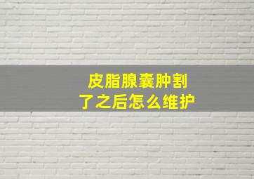 皮脂腺囊肿割了之后怎么维护