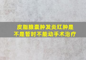 皮脂腺囊肿发炎红肿是不是暂时不能动手术治疗