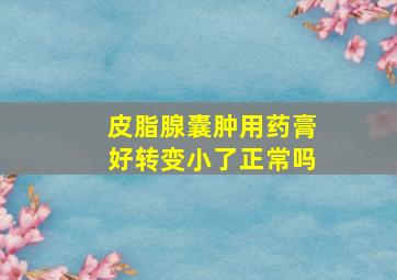 皮脂腺囊肿用药膏好转变小了正常吗