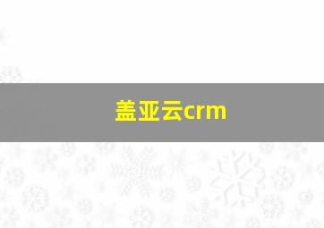 盖亚云crm