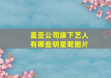 盖亚公司旗下艺人有哪些明星呢图片