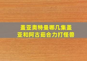 盖亚奥特曼哪几集盖亚和阿古茹合力打怪兽