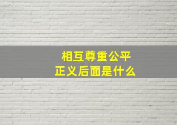 相互尊重公平正义后面是什么