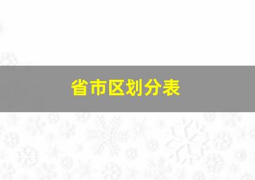 省市区划分表