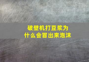 破壁机打豆浆为什么会冒出来泡沫