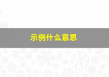 示例什么意思