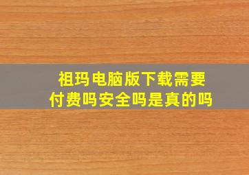 祖玛电脑版下载需要付费吗安全吗是真的吗