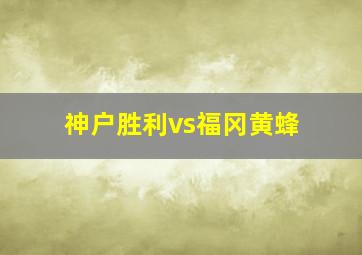 神户胜利vs福冈黄蜂