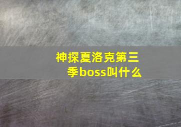 神探夏洛克第三季boss叫什么