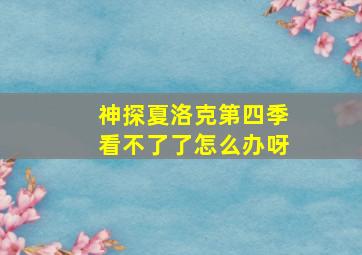 神探夏洛克第四季看不了了怎么办呀