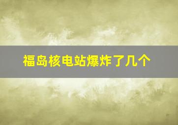 福岛核电站爆炸了几个