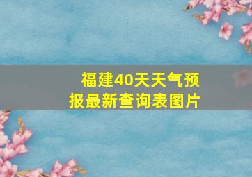 福建40天天气预报最新查询表图片