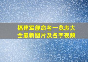 福建军舰命名一览表大全最新图片及名字视频