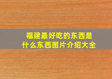 福建最好吃的东西是什么东西图片介绍大全