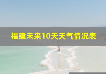 福建未来10天天气情况表