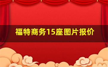 福特商务15座图片报价