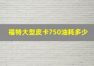 福特大型皮卡750油耗多少